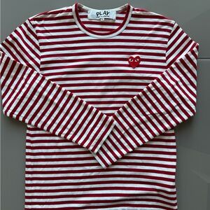 CDG Red Striped Long Sleeve Shirt